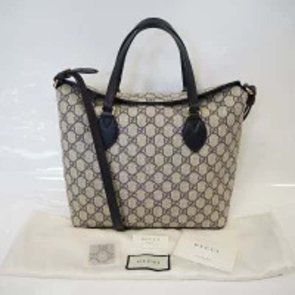 Gucci Blue Bag Beige Navy Handbag Supreme GG Shoulder
